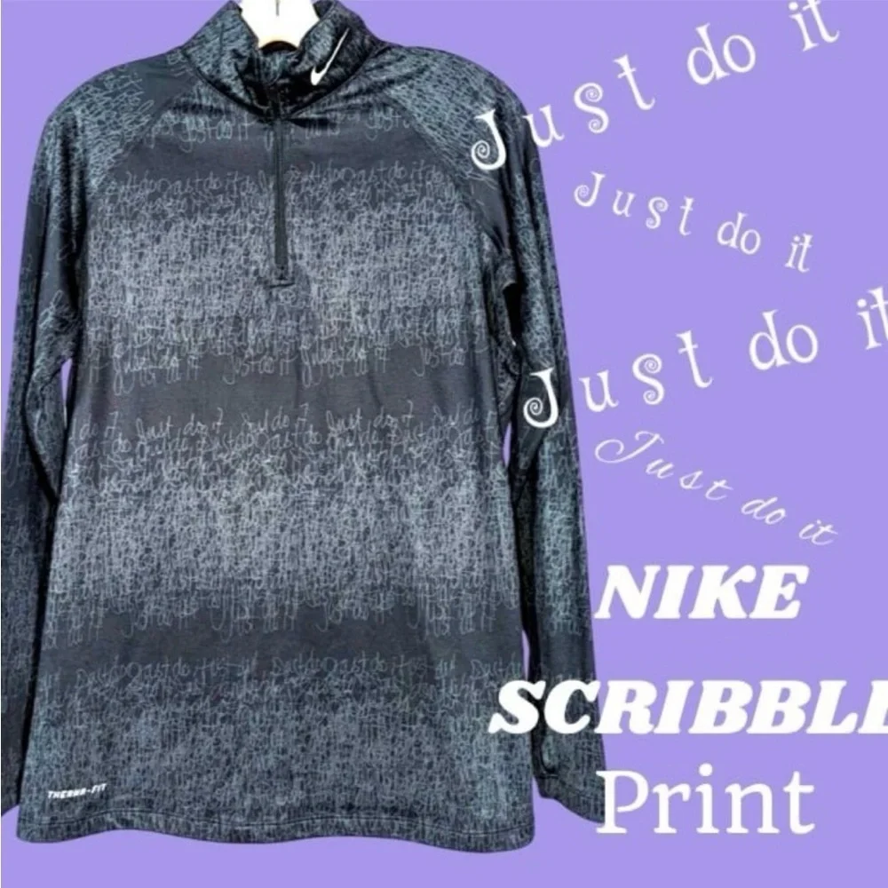 Nike Reflective Scribble Print Women’s Therma-fit 1/4 Zip Pullover SZ M  NWOT